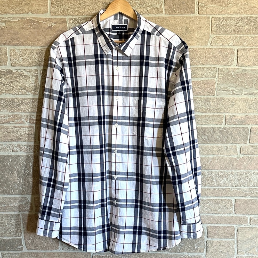 Club Room Plaid Button-Down Shirt